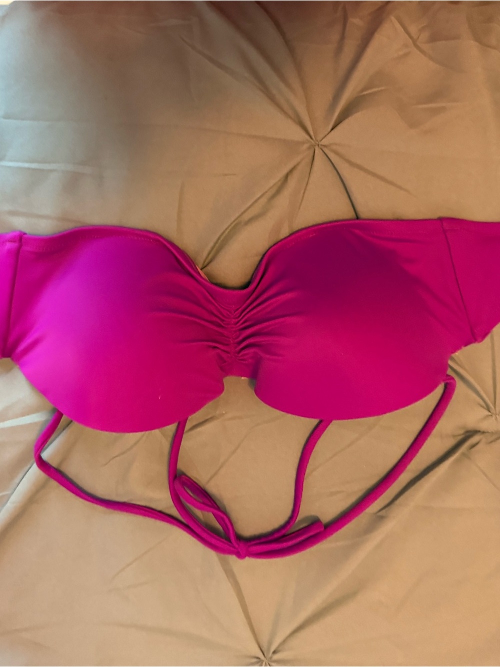 Victoria's Secret Hot Pink Strapless Bikini Top